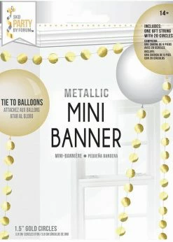 Funny Balloons Usa Mini Banner Metallic Gold Circle 98575
