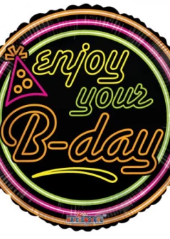 FunnyBalloonsusa Enjoy Your B-Day Neon Gb 19598-18 Foil Balloons