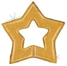 Funny Balloons Usa Linking Gold Glitter Holographic Star 35986 Foil Balloons