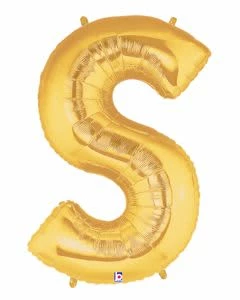 Funny Balloons Usa Gold S Letter 14919G - 7 In Foil Balloons