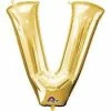 Funny Balloonsusa Foil Balloons Gold V Letter 3305501 - 16 In