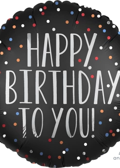 Funny Balloonsusa Satin Silver B´Day Dots 3906201 - 18 In