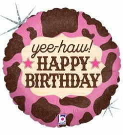 Funny Balloonsusa Cowgirl Pink B'day 365659 Foil Balloons