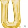 Funny Balloonsusa Gold U Letter 3305301 - 16 In