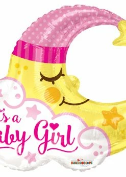 Funny Balloons Usa Baby Girl Sleeping Moon Shape 15124-36 Foil Balloons