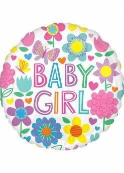 Funny Balloons Usa Baby Girl Floral 4165301 Foil Balloons