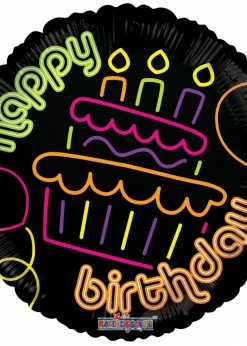 Funny Balloonsusa Foil Balloons Birthday Cupcake Neon 19597-18