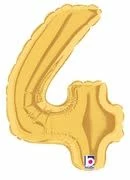 Funny Balloons Usa Number 4 Gold 7 In Foil Balloons