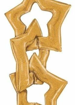 Funny Balloons Usa Linking Gold Glitter Holographic Star 35986 Foil Balloons
