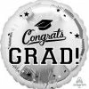 Funny Balloonsusa Foil Balloons Congrats Grad Silver 37567