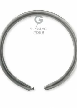 Funny Balloons Usa DB2: #089 Shiny Silver 218909 Latex Balloons