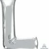 Funny Balloonsusa Silver L Giant Letter 3296901 - 34 In Foil Balloons