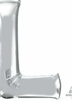 Funny Balloonsusa Silver L Giant Letter 3296901 - 34 In Foil Balloons