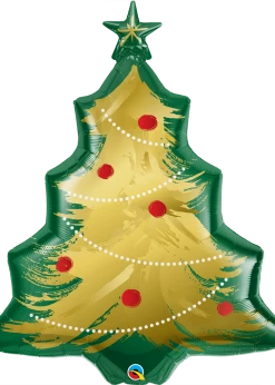 Funny Balloons Usa Brushed Gold Christmas Tree 89972 Foil Balloons