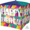 Funny Balloonsusa Colorful Triangles Bday Cubez 3962001 Foil Balloons