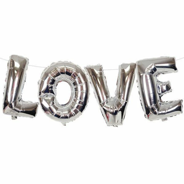 Funny Balloonsusa Foil Balloons LOVE Silver 15591-34A 3 Funny Balloonsusa Foil Balloons LOVE Silver 15591-34A