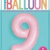 Funny Balloons Usa Foil Balloons 9 Light Pink Number 13889 - 34 In