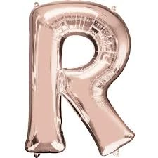 Funny Balloonsusa Rose Gold R Letter 3746901 - 16 In Foil Balloons