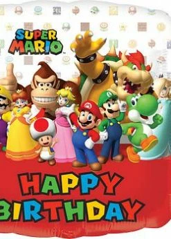 Funny Balloonsusa Mario Bross Happy Birthday 320092 Foil Balloons