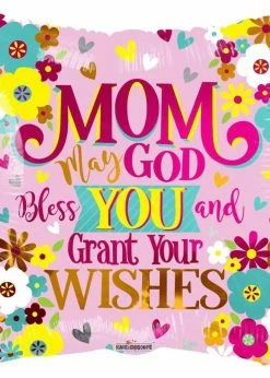Funny Balloons Usa Foil Balloons Mom God Bless You 84347 - 18 In
