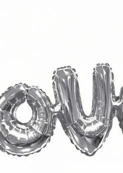 Funny Balloons Usa Love Silver Script Banner 15733 - 36