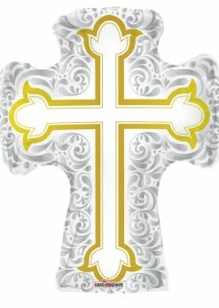 Funny Balloons Usa Cross Silver And Gold 19442 - 28 Foil Balloons