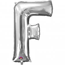 Funny Balloonsusa Silver F Letter 3302101 - 16 In