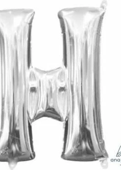 Funny Balloonsusa Silver H Letter 3302601 - 16 In Foil Balloons