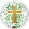 Funny Balloonsusa Foil Balloons Religious Gold Cross And Greenery 10256