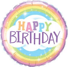 Funny Balloonsusa Pastel Rainbow B'day 78658 - 18 In Foil Balloons