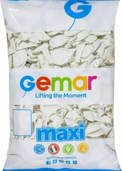 Funny Balloons Usa Latex Balloons G110 MAXI: #001 White 110197