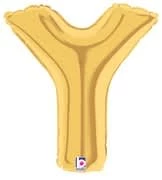 Funny Balloons Usa Gold Y Letter 14926G - 7 In Foil Balloons