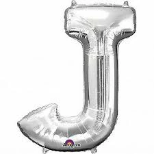 Funny Balloonsusa Silver J Letter 3303001 - 16 In Foil Balloons