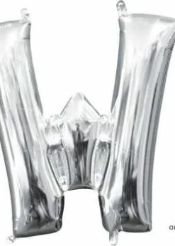 Funny Balloonsusa Silver W Letter 3305601 - 16 In