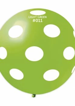Funny Balloons Usa Latex Balloons GS30: #011 Light Green/White Polka Dot 327373