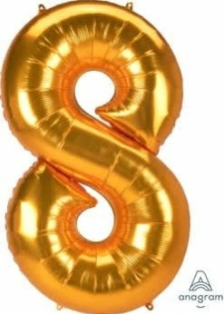 Funny Balloonsusa 8 Jumbo Gold 389174 - 53 In Foil Balloons