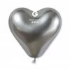 Funny Balloons Usa CRB120: #089 Shiny Silver Heart Shape 198959