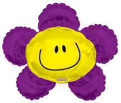 Funny Balloonsusa Smiley Purple Flower 34994 - 14 Foil Balloons