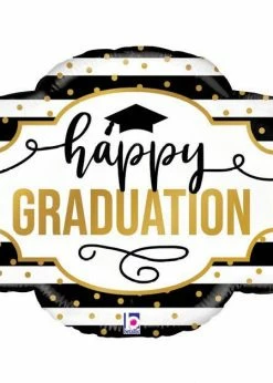 Funny Balloonsusa Black And White Grad Marquee 35946
