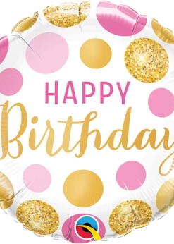 Funny Balloons Usa Foil Balloons Birthday Pink & Gold Dots 49164