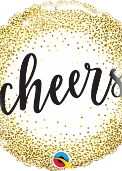 Funny Balloonsusa Cheers Gold Glitter 18889