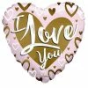 Funny Balloonsusa I Love You Pink And Gold 16226-18