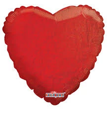 Funny Balloonsusa Red Heart Holographic 17691-18 Foil Balloons