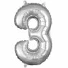 Funny Balloonsusa 3 Silver 3308001 - 14 In