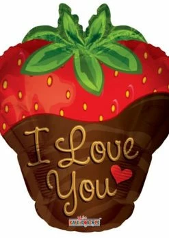 Funny Balloonsusa I Love You Strawberry 19623 - 18 Foil Balloons