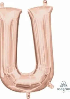 Funny Balloonsusa Rose Gold U Letter 3747201 - 16 In