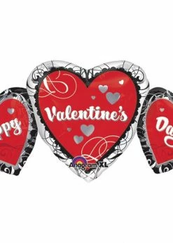 Funny Balloonsusa Happy Valentine's Day Trio Balloon 27639 Foil Balloons