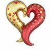 Funny Balloonsusa Gold & Red Love Heart 3645901