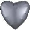 Funny Balloons Usa Foil Balloons Satin Luxe Graphite Heart 39917