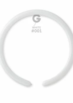 Funny Balloons Usa Latex Balloons D2: #001 White 210101 Standard Color 1/60 In